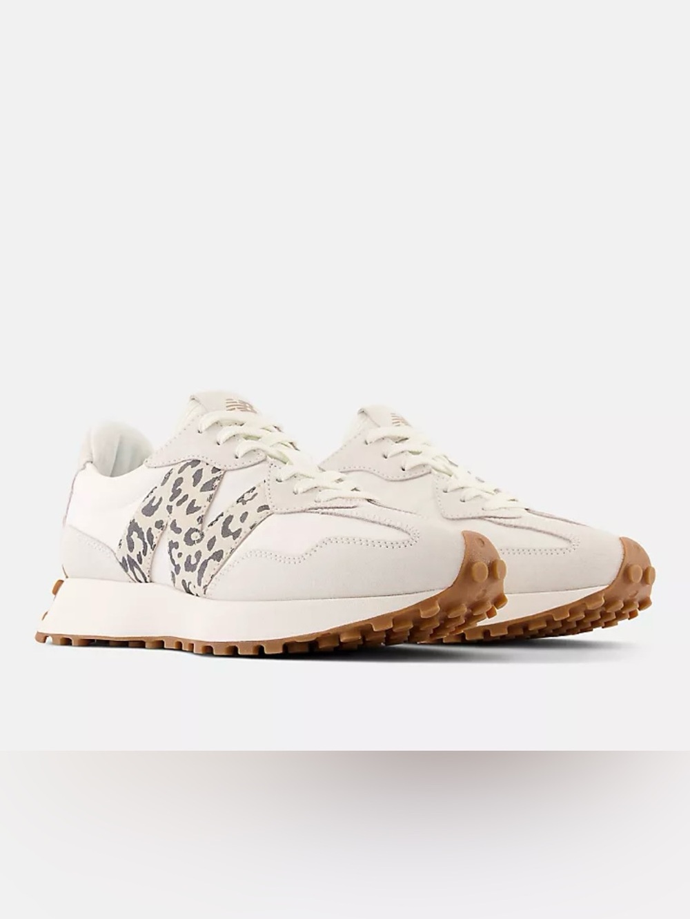 Size 7M / 8.5W. New Balance 327 Beige / Black / Leopard Print MS327ANA - Picture 2 of 6